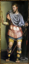 San Sebastian (mučedník 3. století). Obraz Luise de Vargase (1505-1567). Muzeum výtvarných umění v Seville, Španělsko.