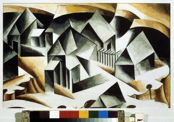 Birsk (Rusko). Malba Ljubova (Lioubova) Sergejevna Popova (1889-1924), olej na plátně