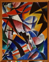 Architektonická malba. Malba Ljubova (Lioubova) Sergejevna Popova (1889-1924), olej na plátně