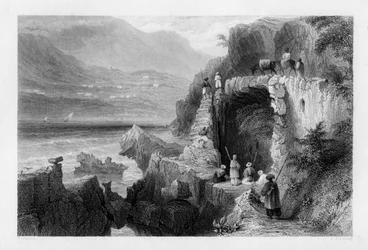 Hrob svatého Jiří, Bay of Kesrouan, Sýrie, 1841.