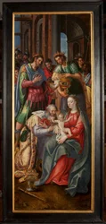 Klanění tří králů, Triptych, Pravý panel, malba na dřevě