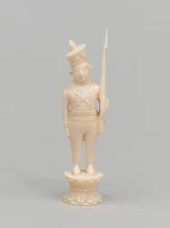 Bílý pěšec, šachová figurka, Indie, cca 1820