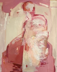 In Stillness We Unfold: Ignition, 2025 (akryl a pastel na plátně)