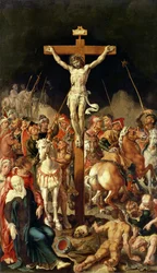 Kalvárie, střední panel triptychu (olej na plátně přenesený z panelu)