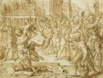 Kamenování starších, z Příběhu Susanny, 1562