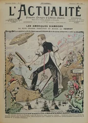 Karikatura na stavbě Panamského průplavu a mediální pokrytí kolem něj, obálka časopisu LActualite, 9. března 1902