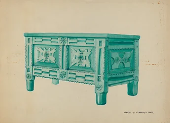 Truhla na oblečení nebo přikrývky, c. 1937.