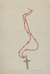 Coral Beads and Crucifix, c. 1937.