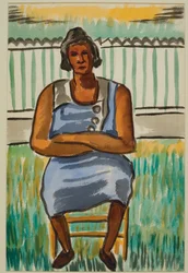 Sedící figura, cca 1934 (akvarel na papíře)