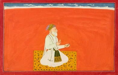 Skutečný lékař Dhanvantari, Folio ze šesté série Bhagavata Purana..., Ka. 1735-1740.