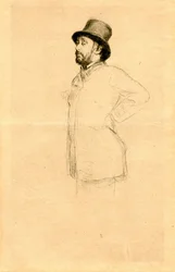 Edgar Degas v klobouku.