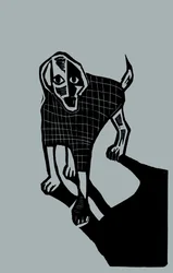 Pes, 2023 (linoleum na papíře)