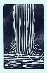 Vodopád, 2014 (linoleum na papíře)