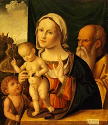 Svatý rozhovor, Marco Palmezzano (asi 1459-1539), 52x61 cm