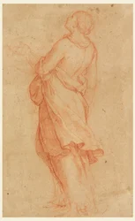 Kresba, Mladá žena (sv. Máří Magdaléna pod křížem), 1550-75