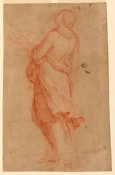 Kresba, Mladá žena (sv. Máří Magdaléna pod křížem), 1550-75