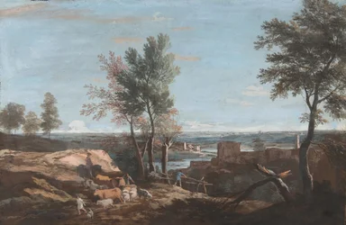 Rozsáhlá pastorační krajina, ca. 1700-1730.