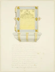 Mural Tablet of Alderman R. Kitchin (tužka a akvarel na papíře)