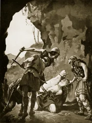 Konstantin II. zabit Dány, 881 n. l., ilustrace z knihy "Hutchinson