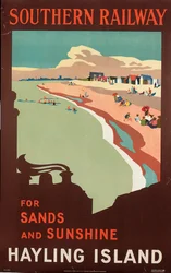 Hayling Island, plakát s reklamou na jižní železnici