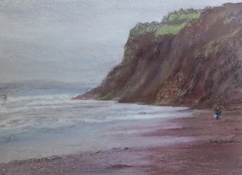Cliffs at Shaldon S/Devon, 2020 (pastel)