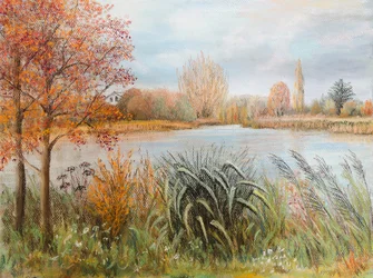 Řeka Temže poblíž Windsoru, 2022 (pastel)