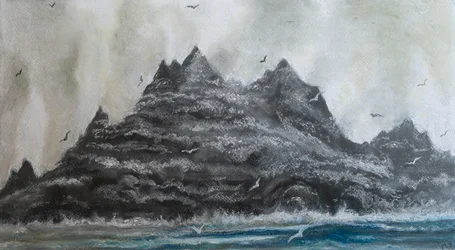 Turbulentní moře .S Ireland, 2020 (pastel)
