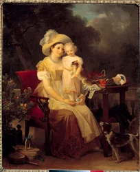 žena sedící držící dívku na kolenou Obraz Marguerite Gerard (1761-1837) 1799 Sun. 0,64x0,53m. Dijon, Muzeum výtvarných umění.