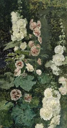Hollyhocks, 1872