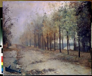 Podzim (podzim). Obraz Marie Konstantinovny Bashkirtseva (1860-1884). Olej na plátně, 97 x 117 cm, 1883. Ruské umění, krajina 19. století. Státní ruské muzeum, Petrohrad.