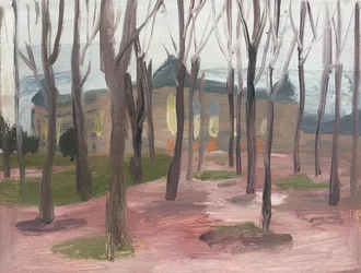 Petit Palais v zimě II, 2019 (olej na papíře)