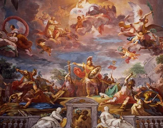 Marcus Furius Camillus porušuje smlouvu s Galy, vstupní hala, Galleria Borghese