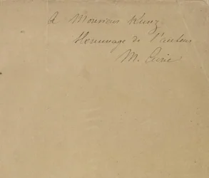 Monsieur Kunzovi Pocta od autorky M. Curie.