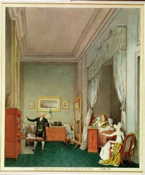 Císařovnina ložnice s vévodkyní de Montebello a Jean-Nicolas Corvisartem (1755-1821) říjen 1813