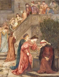 Některé dámy z její společnosti se shromáždily s Beatrice, když zůstala sama ve svém pláči, a když procházeli dovnitř a ven, slyšel jsem je, jak o ní mluví."