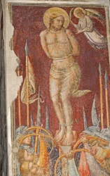 St Sebastian, freska od Mariotto di Nardo, kostel Santa Maria Maggiore, Florencie (Seznam světového dědictví UNESCO