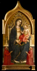 Panna s dítětem Obraz Mariotto di Nardo (1394-1424) cca 1404. Slunce 167,2x92,2 cm Assisi Muzeum pokladnice baziliky San Francesco. Perkins College