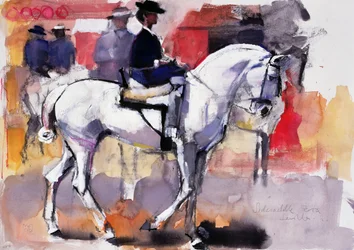 Postranní sedlo na Feria de Sevilla, 1998 (kombinovaná média na papíře)