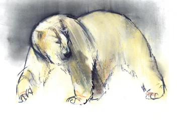 Žlutý duch, 2016, (conté a pastel na papíře)