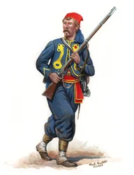 155th Pennsylvania Infantry Regiment Zouave 1864, 2023 (akryl kvaš na bristolu)