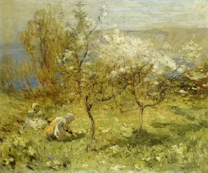 Apple Blossoms (olej na plátně)