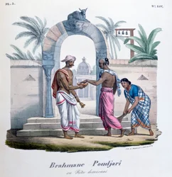Mimo chrám, Indie, 1828