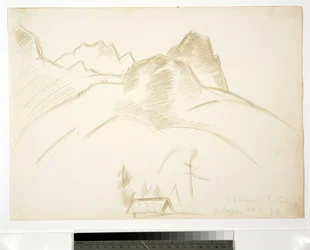 Horská krajina s domem v popředí, 1933