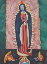 Panna z Guadalupe, kolem 1918-19 (olej a dřevěné uhlí na kartonu)