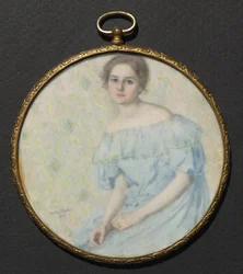 Portrét Ethel Coe v modrých šatech, 1899.