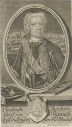 Portrét hraběte Burkharda Christopha von Munnich 1683-1767, cca 1730.