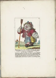 De dwerg Ploriander jako pastevec, asi 1710 Ploriander, pastýř zamilovaný do pastýřky Ruffanely, propukl v pláč při své vlastní dojemné písni (název na předmětu) Il Callotto resurcitato aneb Nově zařízený malý kabinet (série