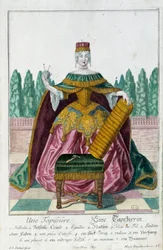 Čalounění. Rytina Martina Engelbrechta (1684-1756), v „“New Assembly of the manouvries habilles”” 18. století, Německo. Paříž, dekorativní umění