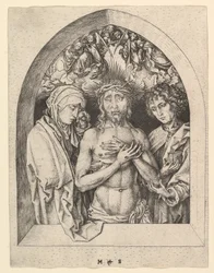 Kristus jako muž bolesti s Pannou Marií a sv. Janem, ca. 1435-1491.
