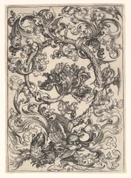 Ornament se sovou zesměšňovaný denními ptáky, ca. 1435-1491.
